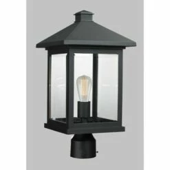 1 Light Outdoor Post Mount Black - Aurora Lighting