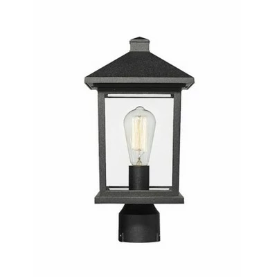 1 Light Outdoor Post Mount Pendant Black - Aurora Lighting 2 1 Light Outdoor Post Mount Pendant Black - Aurora Lighting
