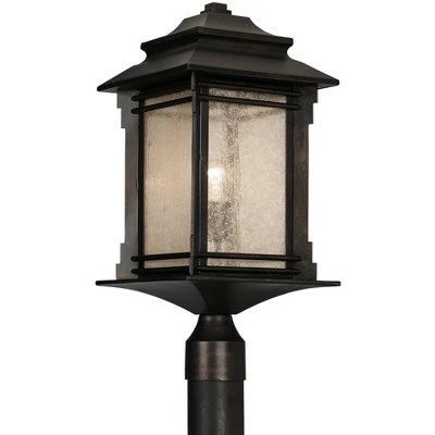 Franklin Iron Works Mission Outdoor Post Light Fixture LED Walnut Bronze 37 1/2" Frosted Cream Glass Exterior Garden Yard Driveway 6 Franklin Iron Works Mission Outdoor Post Light Fixture LED Walnut Bronze 37 1/2" Frosted Cream Glass Exterior Garden Yard Driveway - Image 4