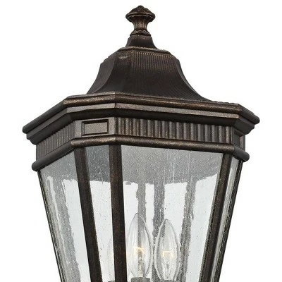 Feiss Cotswold Lane 22 1/2"H Bronze and Seeded Glass Post Light 4 Feiss Cotswold Lane 22 1/2"H Bronze and Seeded Glass Post Light - Image 2