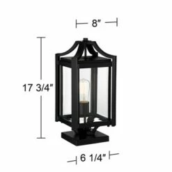 Franklin Iron Works Rockford Collection 17 3/4" High Black Pier Mount Light -Outdoor Lighting Official Shop unnamed file 2645