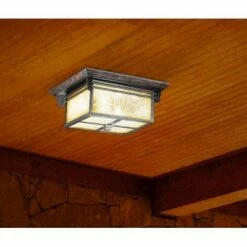 Franklin Iron Works Mission Outdoor Ceiling Light Fixture Walnut Bronze 15" Frosted Cream Glass Damp Rated for Exterior House -Outdoor Lighting Official Shop unnamed file 278
