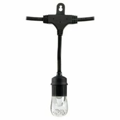 9ct Classic Café Outdoor String Lights Integrated LED Bulb - Black Wire - Enbrighten