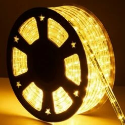 Costway 100' 2 Wire LED Rope Light Christmas Decorative Party In/Outdoor 110V Warm White -Outdoor Lighting Official Shop unnamed file 2861