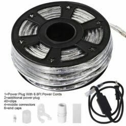 Costway 100' 2 Wire LED Rope Light Christmas Decorative Party In/Outdoor 110V Warm White -Outdoor Lighting Official Shop unnamed file 2864