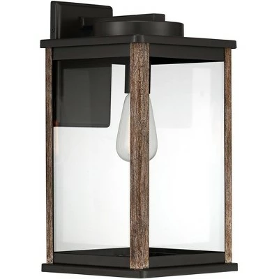 John Timberland Farmhouse Rustic Outdoor Wall Light Fixture Dark Bronze Wood Finish Grain 17" Glass Exterior House Porch Patio Outside 6 John Timberland Farmhouse Rustic Outdoor Wall Light Fixture Dark Bronze Wood Finish Grain 17" Glass Exterior House Porch Patio Outside - Image 4