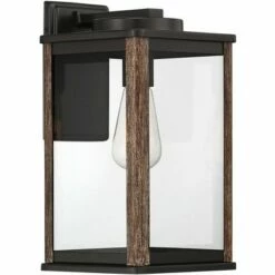 John Timberland Modern Farmhouse Outdoor Wall Light Fixture Dark Bronze Wood Finish Grain 14 1/4" Clear Glass Panels Exterior House Porch 12 John Timberland Modern Farmhouse Outdoor Wall Light Fixture Dark Bronze Wood Finish Grain 14 1/4" Clear Glass Panels Exterior House Porch -Outdoor Lighting Official Shop unnamed file 2941