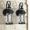 John Timberland Industrial Farmhouse Outdoor Wall Light Fixtures Set of 2 Black 15 1/2" Glass Dusk To Dawn Motion Sensor Exterior -Outdoor Lighting Official Shop unnamed file 2950