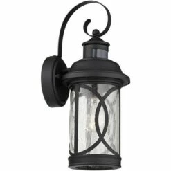 John Timberland Industrial Farmhouse Outdoor Wall Light Fixtures Set of 2 Black 15 1/2" Glass Dusk To Dawn Motion Sensor Exterior -Outdoor Lighting Official Shop unnamed file 2956