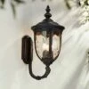 John Timberland Outdoor Wall Light Fixture Bronze 21" Hammered Glass Sconce for House Deck Patio