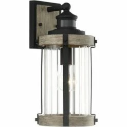 John Timberland Rustic Outdoor Wall Light Fixture Wood Finish Black 15 1/2" Pleated Glass Motion Sensor Exterior House Porch Patio Deck 13 John Timberland Rustic Outdoor Wall Light Fixture Wood Finish Black 15 1/2" Pleated Glass Motion Sensor Exterior House Porch Patio Deck -Outdoor Lighting Official Shop unnamed file 2988