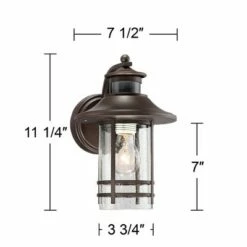 John Timberland Outdoor Wall Light Fixture Oil-Rubbed Bronze 11 1/4" Seedy Glass Motion Sensor for Exterior House Porch Patio Deck -Outdoor Lighting Official Shop unnamed file 3003