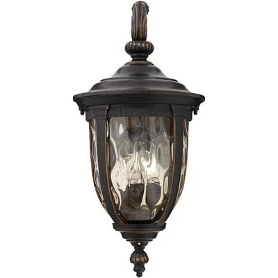 John Timberland Vintage Outdoor Wall Light Fixture Bronze Metal 20 1/2" Champagne Hammered Glass for Exterior House Porch Patio 6 John Timberland Vintage Outdoor Wall Light Fixture Bronze Metal 20 1/2" Champagne Hammered Glass for Exterior House Porch Patio - Image 4