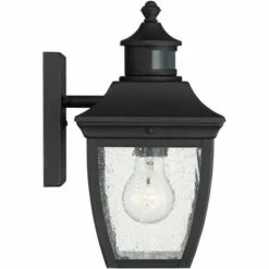 John Timberland Outdoor Wall Light Fixture Black 12" Clear Seedy Glass Motion Security Sensor for Exterior House Porch Patio Deck -Outdoor Lighting Official Shop unnamed file 3025