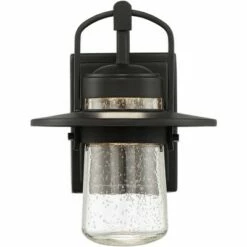 John Timberland Modern Outdoor Wall Light Fixture LED Black 10" Clear Seedy Glass for Exterior House Porch Patio Deck Entryway -Outdoor Lighting Official Shop unnamed file 3045