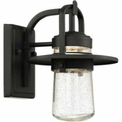 John Timberland Modern Outdoor Wall Light Fixture LED Black 10" Clear Seedy Glass for Exterior House Porch Patio Deck Entryway -Outdoor Lighting Official Shop unnamed file 3046