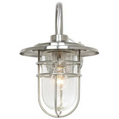 John Timberland Industrial Outdoor Wall Light Fixture Brushed Nickel 12 3/4" Caged Seeded Glass for House Porch Patio Barn 8 John Timberland Industrial Outdoor Wall Light Fixture Brushed Nickel 12 3/4" Caged Seeded Glass for House Porch Patio Barn - Image 6