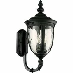 John Timberland Outdoor Wall Light Fixture Textured Black Upbridge Arm 21" Clear Hammered Glass for Exterior Porch Patio -Outdoor Lighting Official Shop unnamed file 3059