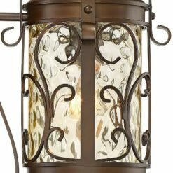 John Timberland Traditional Outdoor Wall Light Fixture Oil Rubbed Bronze Scroll 17 1/2" Amber Hammered Glass for House Porch Patio -Outdoor Lighting Official Shop unnamed file 3066