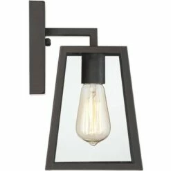 John Timberland Modern Outdoor Wall Light Fixture Mystic Black 10 3/4" Clear Glass for Exterior House Porch Patio Deck -Outdoor Lighting Official Shop unnamed file 3075