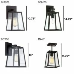 John Timberland Modern Outdoor Wall Light Fixture Mystic Black 10 3/4" Clear Glass for Exterior House Porch Patio Deck -Outdoor Lighting Official Shop unnamed file 3077