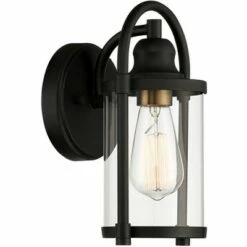 John Timberland Farmhouse Outdoor Wall Light Fixture Black Metal 10 1/4" Clear Glass for Exterior House Porch Patio Entryway -Outdoor Lighting Official Shop unnamed file 3081