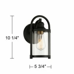 John Timberland Farmhouse Outdoor Wall Light Fixture Black Metal 10 1/4" Clear Glass for Exterior House Porch Patio Entryway -Outdoor Lighting Official Shop unnamed file 3083