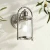 John Timberland Farmhouse Outdoor Lantern Wall Light Fixture Brushed Nickel 10 1/4" Clear Glass Damp Rated for Exterior House -Outdoor Lighting Official Shop unnamed file 3084