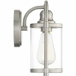 John Timberland Farmhouse Outdoor Lantern Wall Light Fixture Brushed Nickel 10 1/4" Clear Glass Damp Rated for Exterior House -Outdoor Lighting Official Shop unnamed file 3089