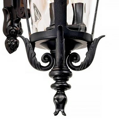 John Timberland Traditional Outdoor Wall Light Fixture Textured Black French 21 3/4" Clear Hammered Glass for Exterior House Porch 5 John Timberland Traditional Outdoor Wall Light Fixture Textured Black French 21 3/4" Clear Hammered Glass for Exterior House Porch - Image 3
