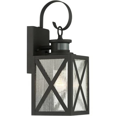 John Timberland Vintage Outdoor Wall Light Fixtures Set of 2 Textured Black 14 1/2" Dusk to Dawn Motion Sensor for Exterior House 7 John Timberland Vintage Outdoor Wall Light Fixtures Set of 2 Textured Black 14 1/2" Dusk to Dawn Motion Sensor for Exterior House - Image 5