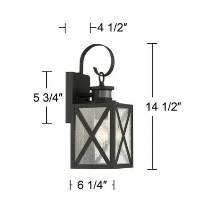 John Timberland Vintage Outdoor Wall Light Fixtures Set of 2 Textured Black 14 1/2" Dusk to Dawn Motion Sensor for Exterior House 9 John Timberland Vintage Outdoor Wall Light Fixtures Set of 2 Textured Black 14 1/2" Dusk to Dawn Motion Sensor for Exterior House - Image 7