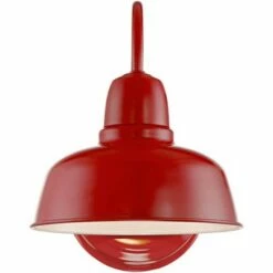 John Timberland Farmhouse Outdoor Wall Light Fixture Urban Barn Red Steel Gooseneck 11 1/4" for Exterior House Porch Patio -Outdoor Lighting Official Shop unnamed file 3110