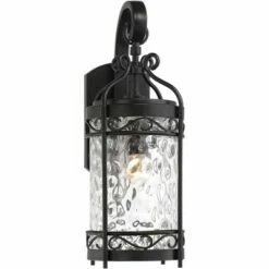 John Timberland Outdoor Wall Light Fixture Matte Black 19" Clear Hammered Glass for Exterior House Porch Patio Deck -Outdoor Lighting Official Shop unnamed file 3121