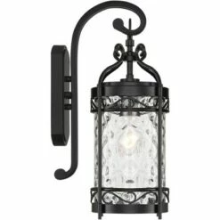 John Timberland Outdoor Wall Light Fixture Matte Black 19" Clear Hammered Glass for Exterior House Porch Patio Deck -Outdoor Lighting Official Shop unnamed file 3122