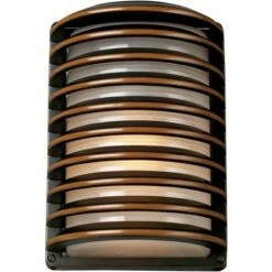 John Timberland Modern Outdoor Wall Light Fixture Rubbed Bronze 10" Banded Grid Frosted Glass for Exterior House Porch Patio Deck -Outdoor Lighting Official Shop unnamed file 3151