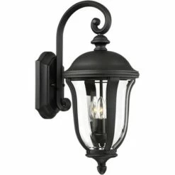 John Timberland Traditional Outdoor Wall Light Fixture Black 22 1/4" Clear Glass Downbridge for Exterior House Porch Patio Deck -Outdoor Lighting Official Shop unnamed file 3159