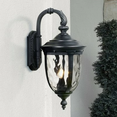 John Timberland Outdoor Wall Light Fixture Textured Black 20 1/2" Hammered Glass Exterior House Patio Porch 3 John Timberland Outdoor Wall Light Fixture Textured Black 20 1/2" Hammered Glass Exterior House Patio Porch