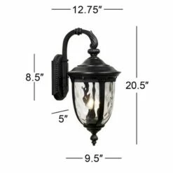 John Timberland Outdoor Wall Light Fixture Textured Black 20 1/2" Hammered Glass Exterior House Patio Porch 12 John Timberland Outdoor Wall Light Fixture Textured Black 20 1/2" Hammered Glass Exterior House Patio Porch -Outdoor Lighting Official Shop unnamed file 3165