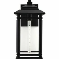 John Timberland Mission Outdoor Wall Light Fixture Matte Black Metal 19" Clear Glass Shade Exterior House Porch Patio Deck Home -Outdoor Lighting Official Shop unnamed file 3169