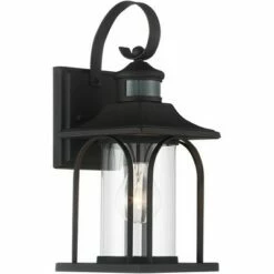 John Timberland Mission Outdoor Wall Light Fixture Textured Black 14 1/4" Clear Glass Motion Sensor for Exterior House Porch Patio -Outdoor Lighting Official Shop unnamed file 3182