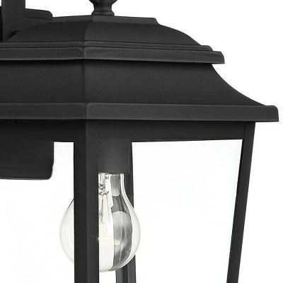 John Timberland Outdoor Wall Light Fixture Texturized Black Steel 15 1/4" Clear Glass Lantern for Exterior House Porch Patio 4 John Timberland Outdoor Wall Light Fixture Texturized Black Steel 15 1/4" Clear Glass Lantern for Exterior House Porch Patio - Image 2