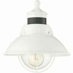 John Timberland Farmhouse Outdoor Barn Light Wall Fixture White 9" Clear Seedy Glass Dusk to Dawn Motion Sensor for House Porch Patio -Outdoor Lighting Official Shop unnamed file 3195