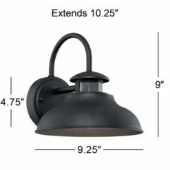 John Timberland Outdoor Wall Light Fixture Urban Barn Black 9" Motion Security Sensor Dusk to Dawn for House Deck Patio Porch -Outdoor Lighting Official Shop unnamed file 3209