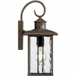 John Timberland Modern Outdoor Wall Fixture Bronze 15 1/4" Clear Water Glass Lantern Dusk to Dawn Motion Security Sensor for Exterior Porch -Outdoor Lighting Official Shop unnamed file 3214