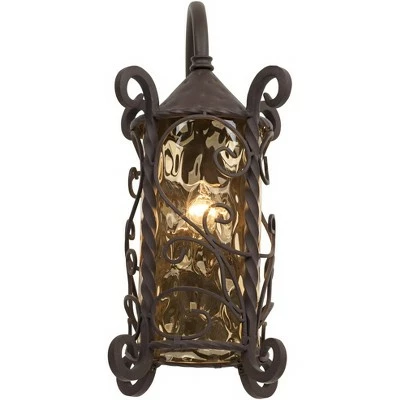 John Timberland Rustic Outdoor Wall Light Fixture Dark Walnut Iron Twists 18 1/2" Champagne Hammered Glass for Exterior House Deck 6 John Timberland Rustic Outdoor Wall Light Fixture Dark Walnut Iron Twists 18 1/2" Champagne Hammered Glass for Exterior House Deck - Image 4