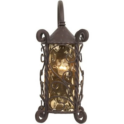 John Timberland Rustic Outdoor Wall Light Fixture Dark Walnut Iron Twists 18 1/2" Champagne Hammered Glass for Exterior House Deck 9 John Timberland Rustic Outdoor Wall Light Fixture Dark Walnut Iron Twists 18 1/2" Champagne Hammered Glass for Exterior House Deck - Image 7