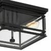 John Timberland Mission Outdoor Ceiling Light Fixture Matte Black Metal 13" Clear Glass for Exterior House Porch Patio Deck Home