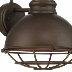 John Timberland Industrial Outdoor Wall Light Fixture Urban Barn Oiled Bronze 14" Round Cage Motion Security Sensor for House Porch Patio -Outdoor Lighting Official Shop unnamed file 3242