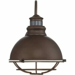 John Timberland Industrial Outdoor Wall Light Fixture Urban Barn Oiled Bronze 14" Round Cage Motion Security Sensor for House Porch Patio -Outdoor Lighting Official Shop unnamed file 3243